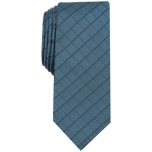 Alfani‎ Tie Mens Vendetta Grid Teal Necktie